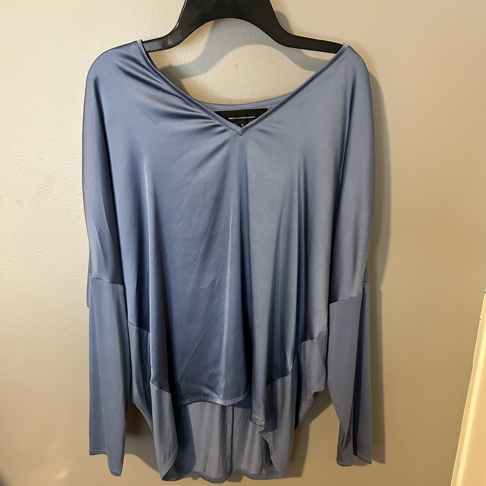 Women's Blue V-Neck Top